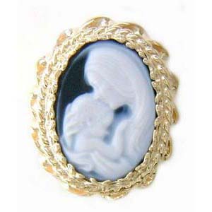 AC155 14K AGATE MOTHER & BABY SLIDE 